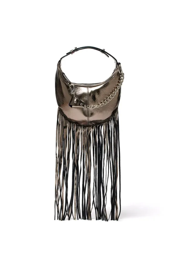 FRINGE MOTO HOBO MINI, GUNMETAL