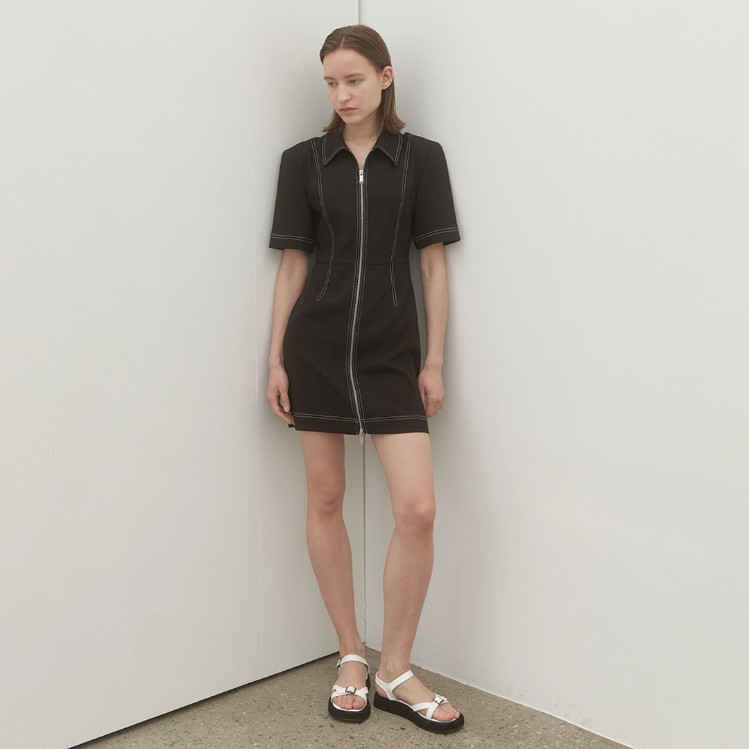 아뜰리에 나인 (Z-OP-6035)GRETA FRONT OPEN ZIP-UP DRESS 상품 이미지 2