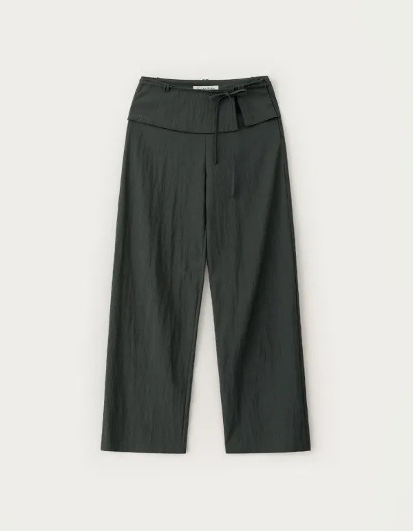 Nish Ribbon Nylon Pants - Charcoal