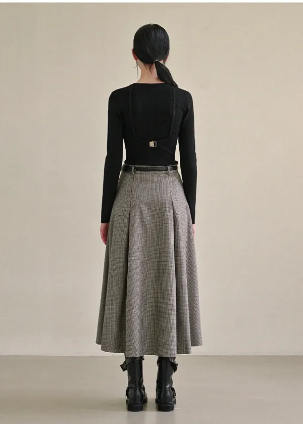 [44-120] Hug Buckle Point Layered Knit&nbsp;허그 버클 포인트 레이어드 니트 (가을/겨울/하객룩/데일리룩/데이트룩/오피스룩/출근룩/이너템/단독/셋업/버클/뷔스티에/라운드넥/빅사이즈/자체제작)