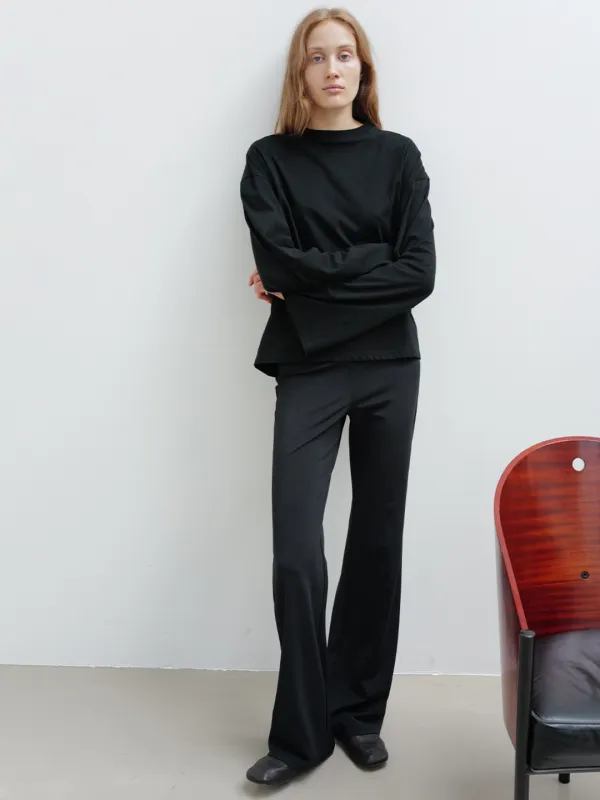 ORGANIC COTTON RELAXED JERSEY TOP [WHITE, BLACK] - EHRE