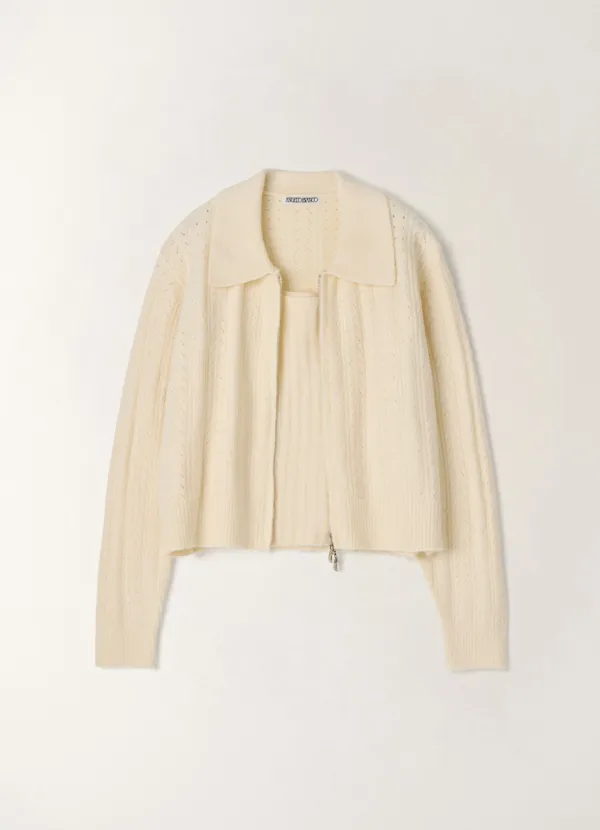 Lou Wool Knit Zip-Up Set (3color)