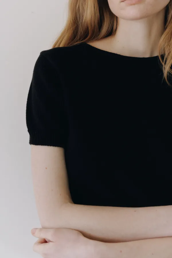 Silhouette cotton knit (Black)