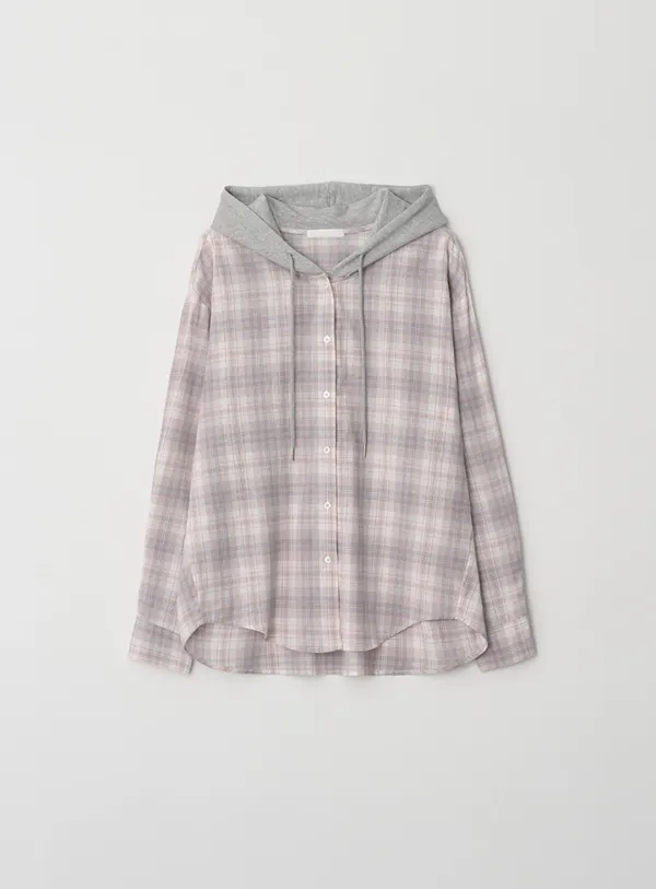 [4TH]Easy check hoodie shirts(2type)
