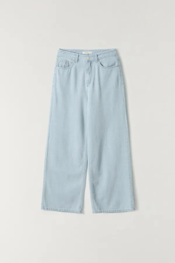 린넨 와이드 데님 LIGHT BLUE