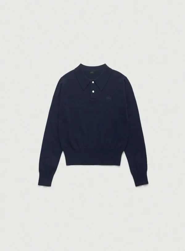 Cashmere Wimblyn Knit Polo Shirt_Navy