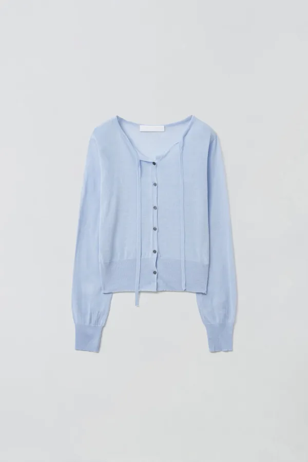 [05.20 순차발송] LINEN STRING CARDIGAN_DUST BLUE