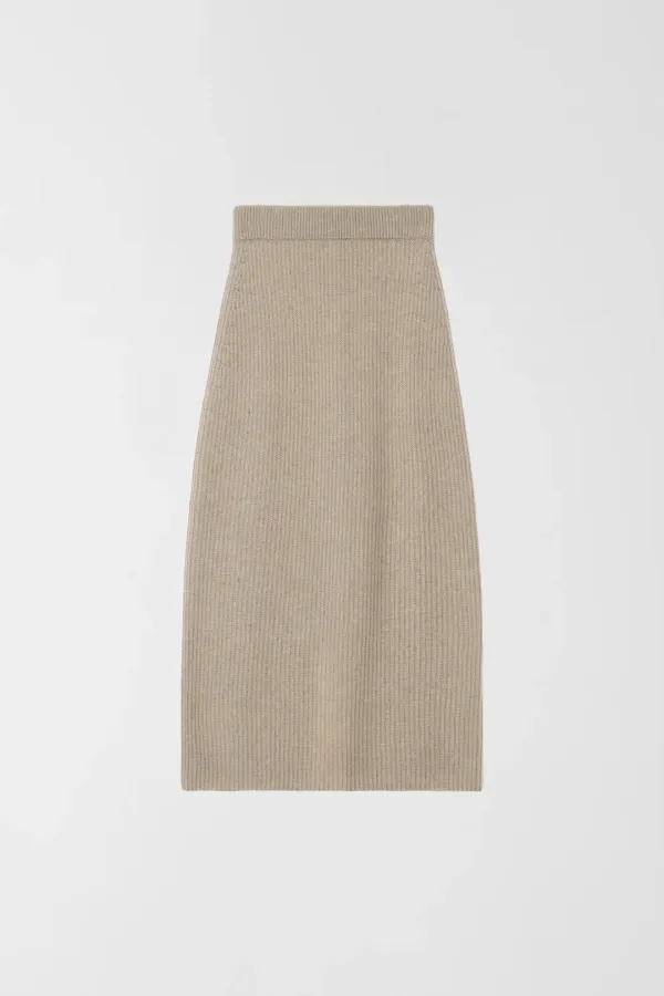 WHOLE GARMENT RACCOON SKIRT_SAND BEIGE_OD3C2MSK92SBG