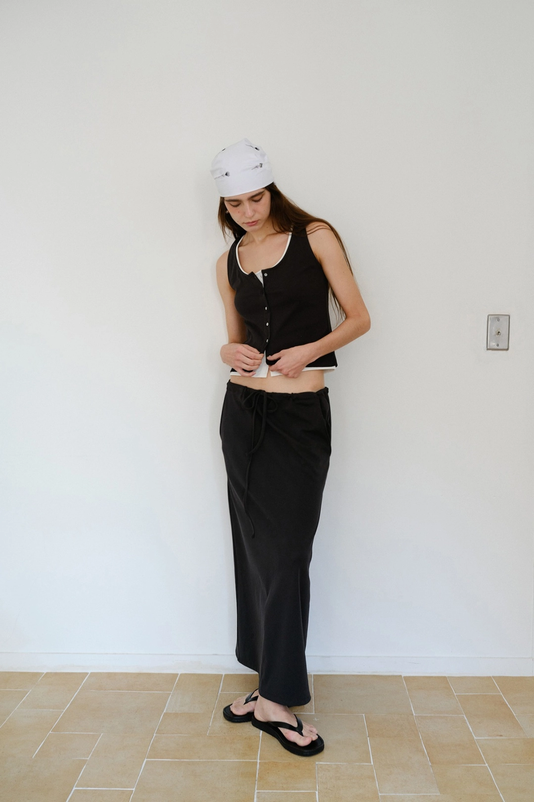 더릴 [3rd] Bake Long Skirt_Black 상품 이미지 1