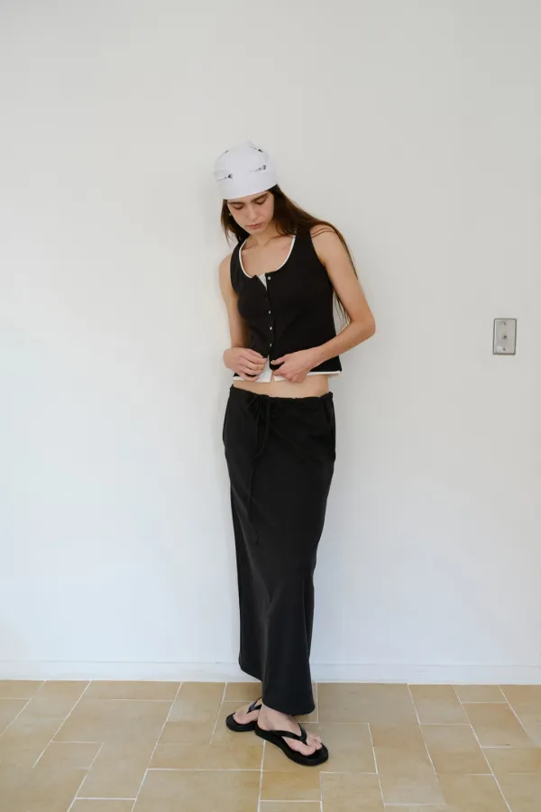 [3rd] Bake Long Skirt_Black