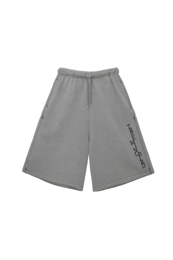 Zipper Finishing Sweat Bermuda Pants [ Melange Gray ]