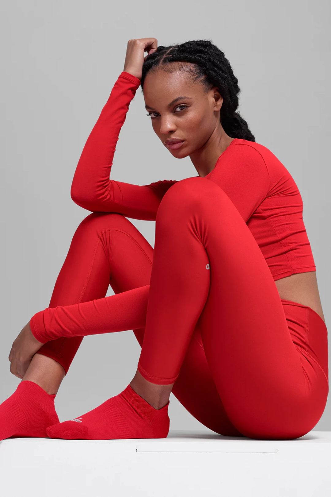 알로요가 Unisex Performance Tab Sock - Bright Red 상품 이미지 2