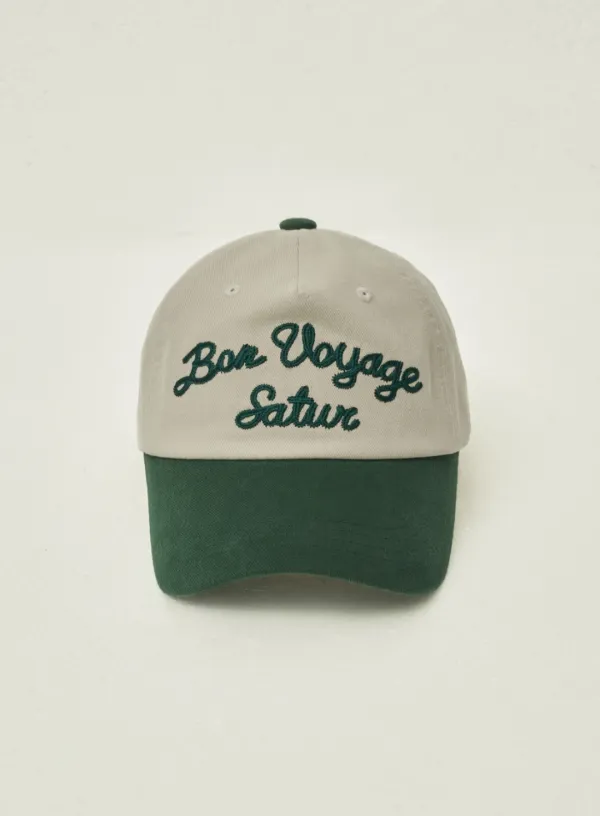 Bon Voyage Contrast 5 Panel Ball Cap - Deep Green