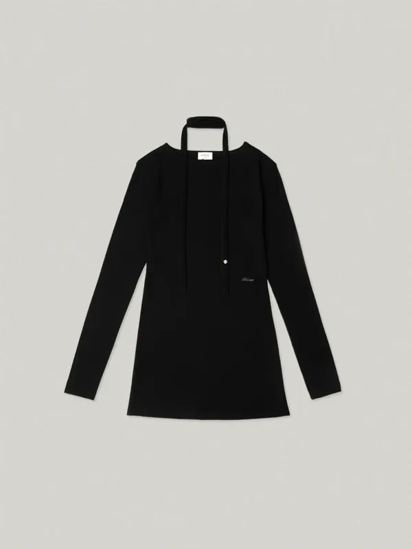 Foulard Long Layered T-shirt - black 풀라 롱 레이어드 티셔츠