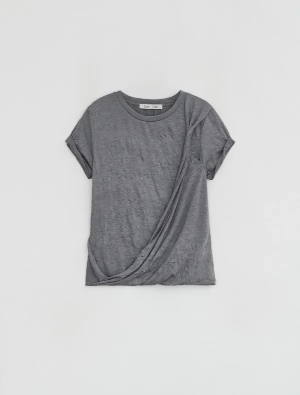 CREASE DRAPE T-SHIRT [GREY]