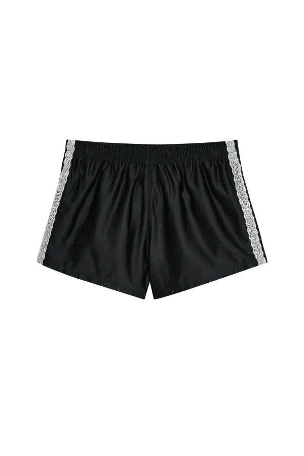 GLOSSY LACE SHORTS [BLACK]