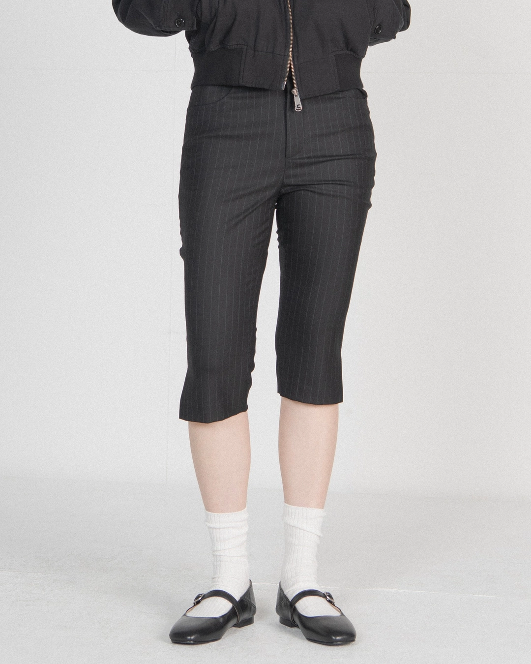 브라운야드 W Capri Pants, Black Stripe 상품 이미지 2