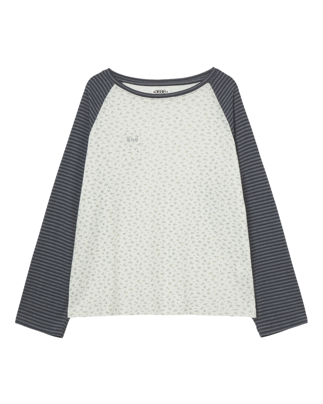 에이이에이이 COZY FLOWER RAGLAN LONG SLEEVE [CHARCOAL] 상품 이미지 1