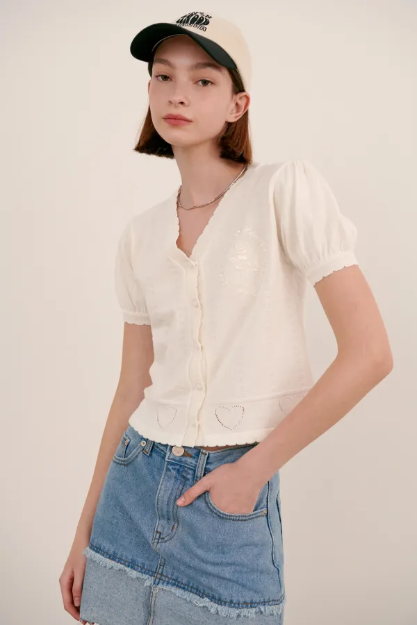 Scallop Cardigan (Ivory)