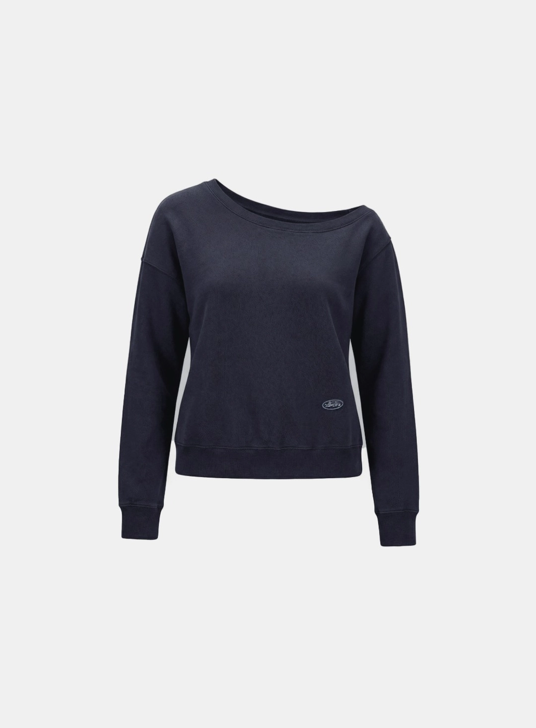 배드블러드 [w-sweatshirt26-004] BS Soft Terry Off-the-Shoulder Sweatshirt - Navy 상품 이미지 1
