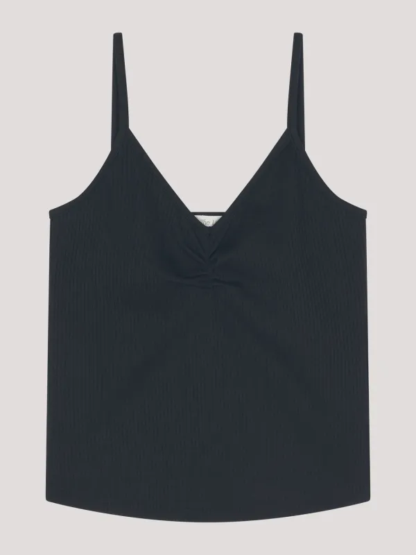 [3rd] Shirring sleeveless t_black
