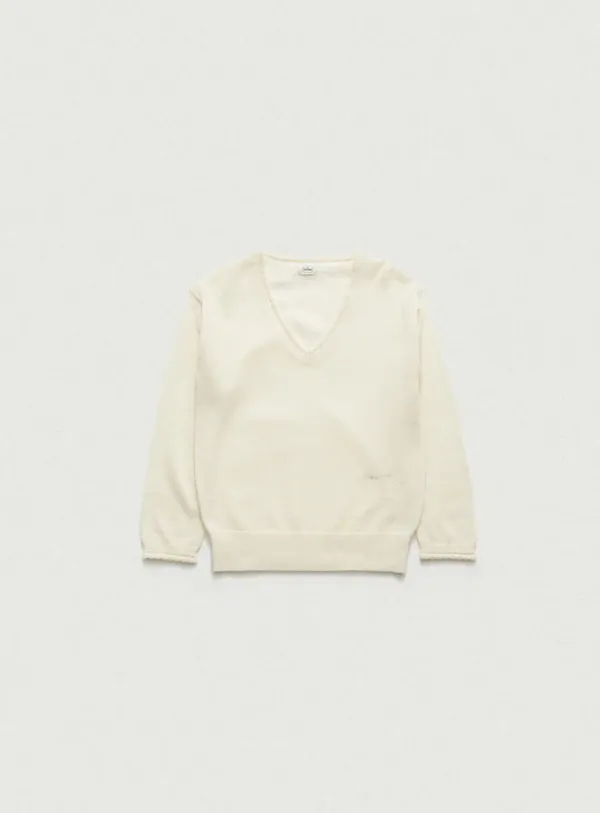 [Last Offer] Baby\'s Breath V-neck Scallop Knit_Ivory