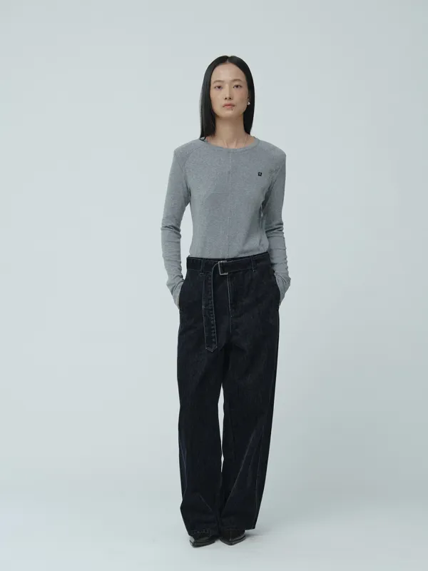 MATIER Wool-Blend Jersey Padded Reversible Top_Gray