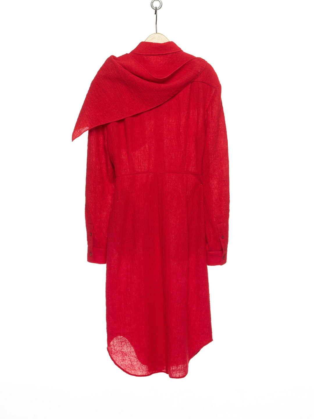 푸쉬버튼 PF26 RED SCARF LAYERED SHIRT DRESS 상품 이미지 3