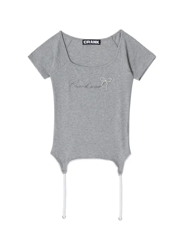 SQUARE NECK CORSET TOP_MELANGE GREY