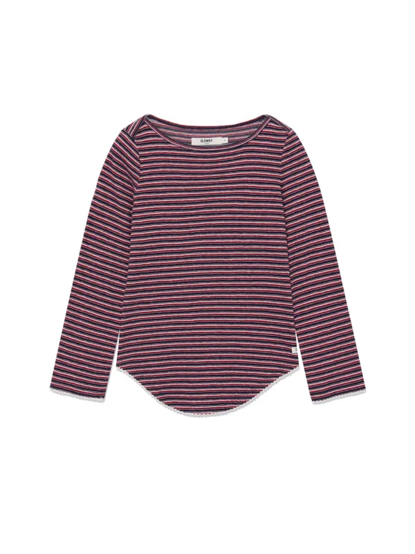 3/4 SOFT WAVE TEE (PINK STRIPE)