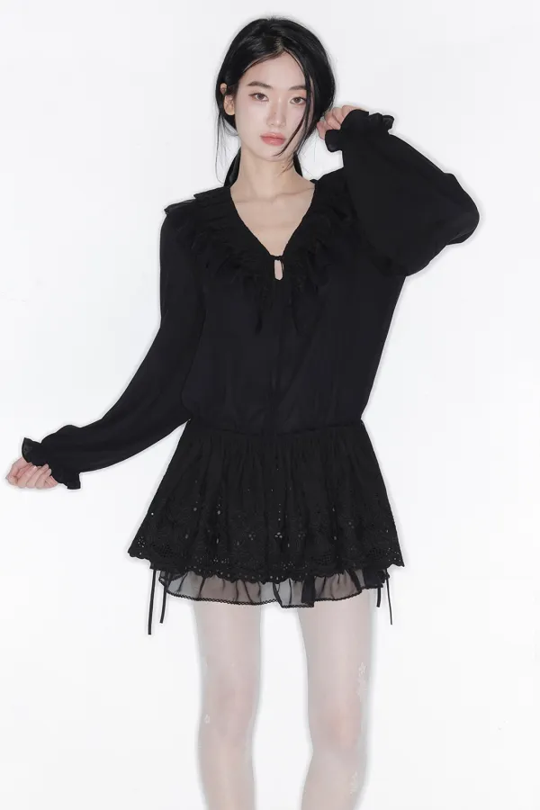 [2차] [Exclusive] PETAL BLOOM SCALLOP DRESS_TT6S602BK