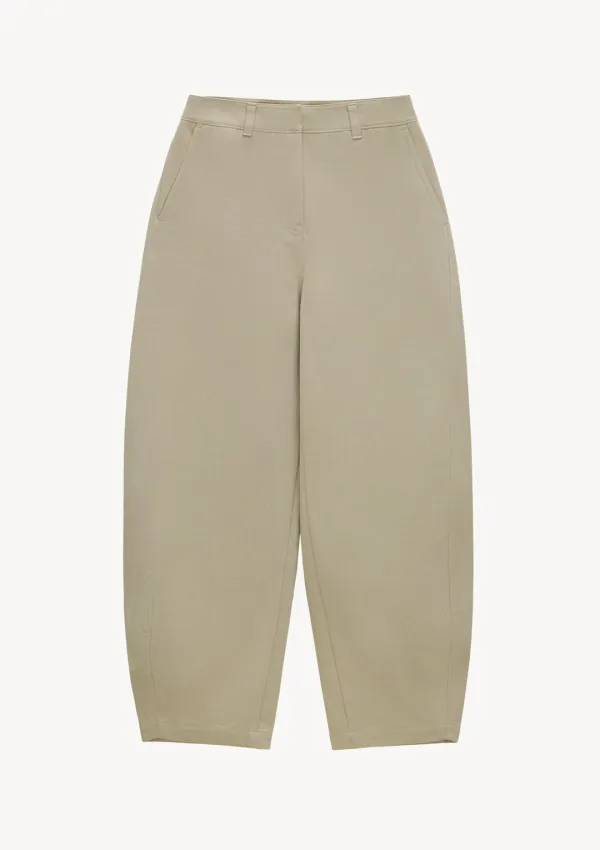 Soft Curved Pants in Light Beige