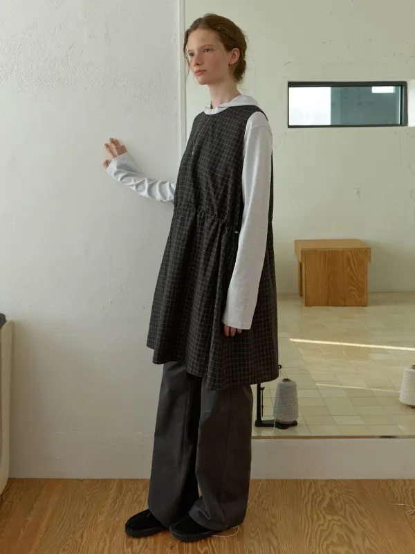 Pasture check one-piece (charcoal)