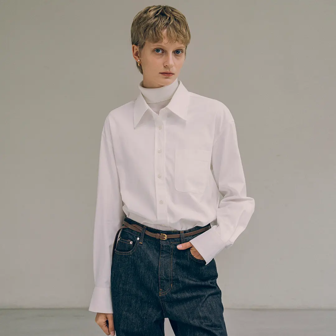 시야쥬 SITP5169 텐셀 코튼 루즈핏 포멀 셔츠_Off-white 상품 이미지 2