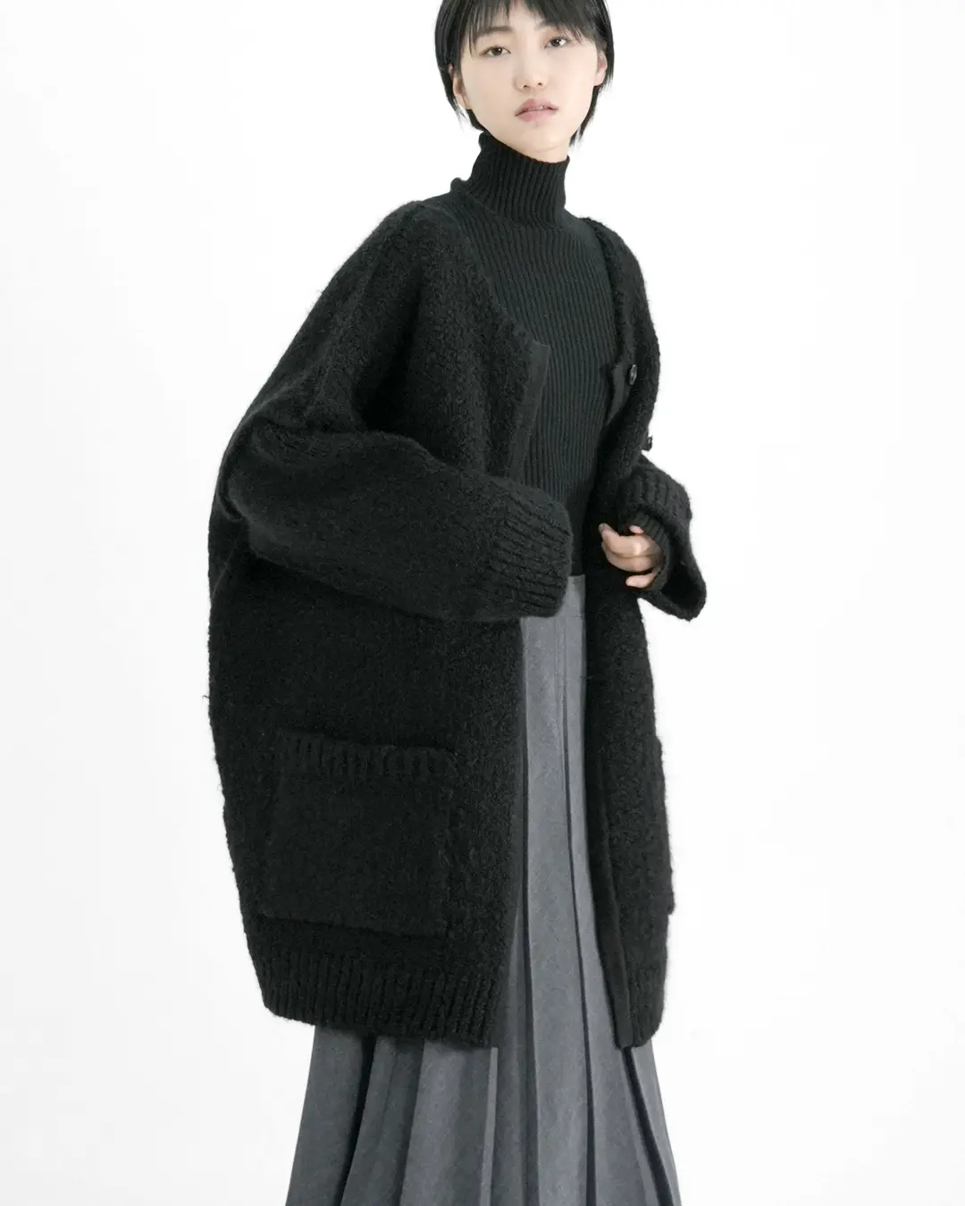 button mono cardigan