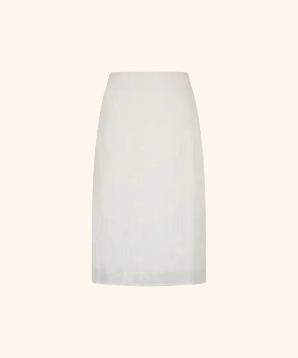 [9/22 순차배송] Frayed Rose Midi Skirt (Cream)