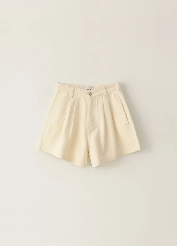 [Sale] Two-Tuck Colored Shorts - Ivory