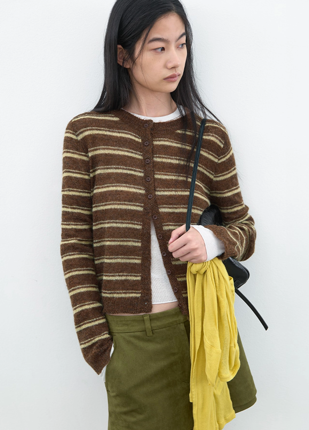 아뜰리에 나인 (CD-2279)SHEER SLIM STRIPE KNIT CARDIGAN 상품 이미지 2