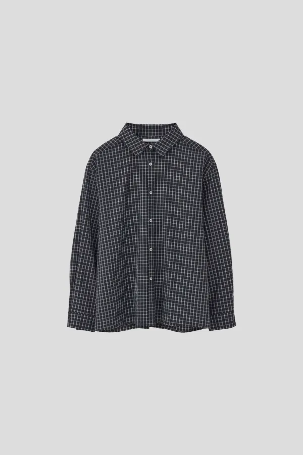 T/T Cozy check shirt_scrunchie set (black)