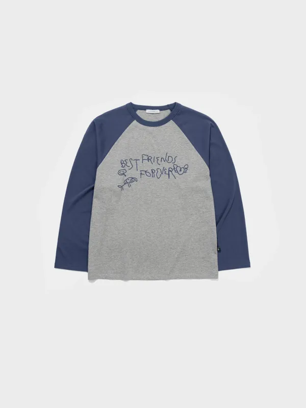 Lc Bff Raglan Tee_Melange Grey