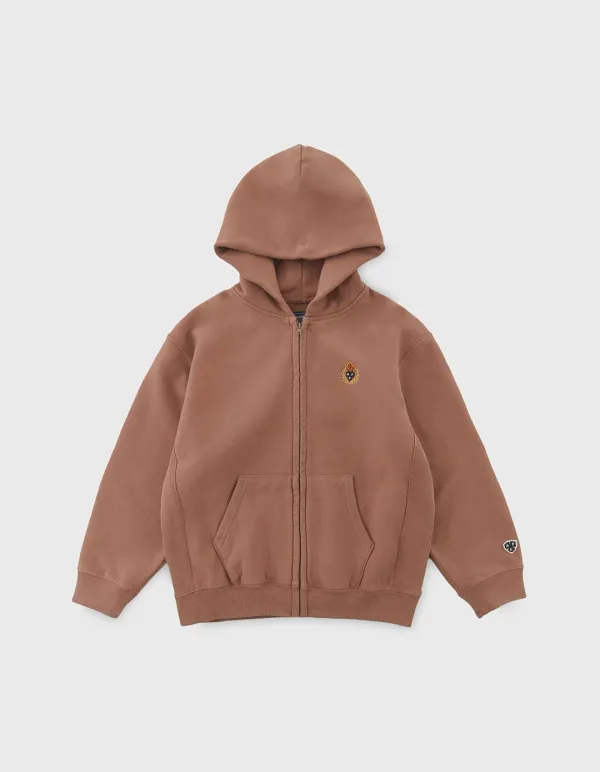 CHILDREN WASHED 221 ZIP-UP HOODIE / Burlwood