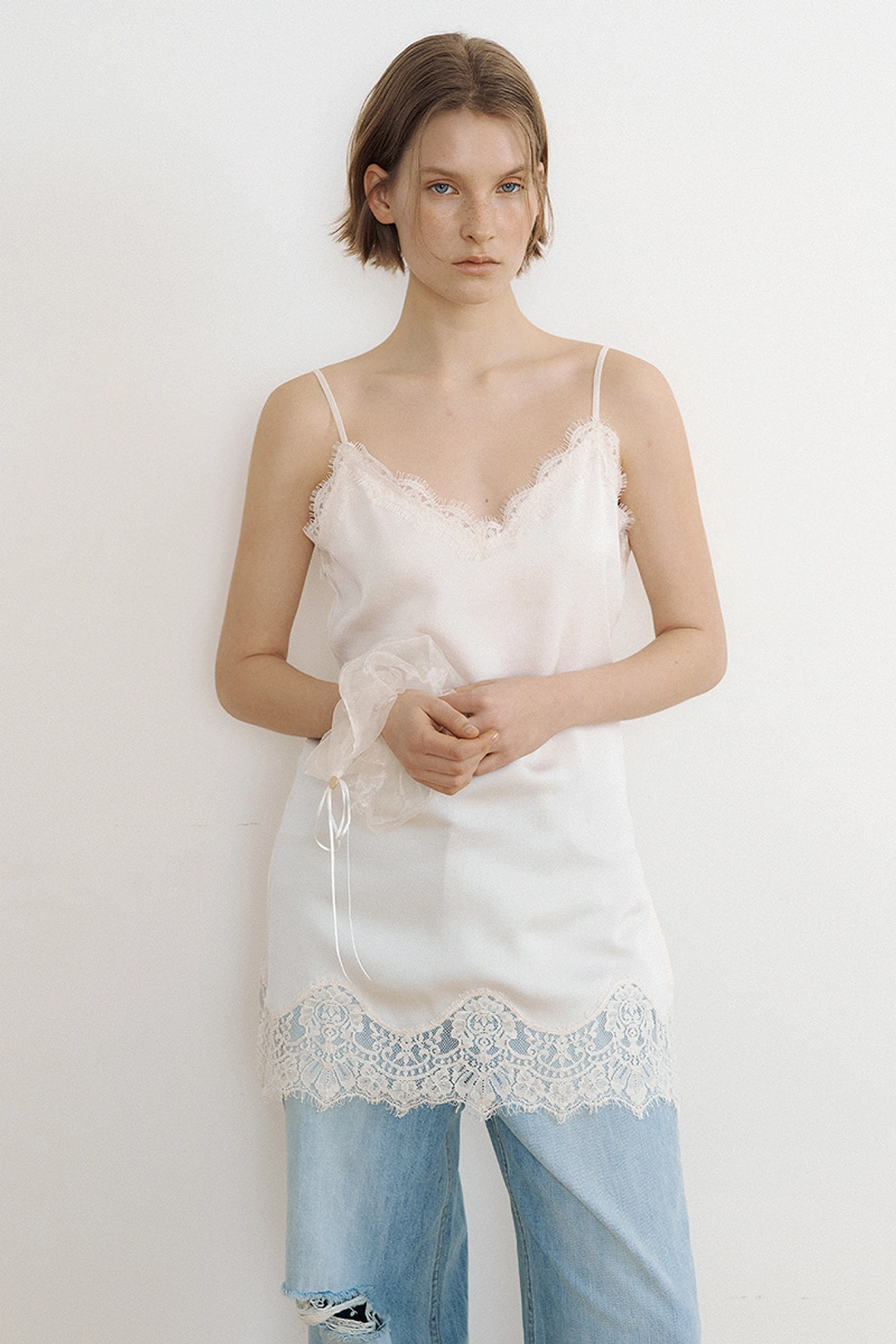 루시르주 Delicate Satin Lace Bustier (cream) 상품 이미지 1