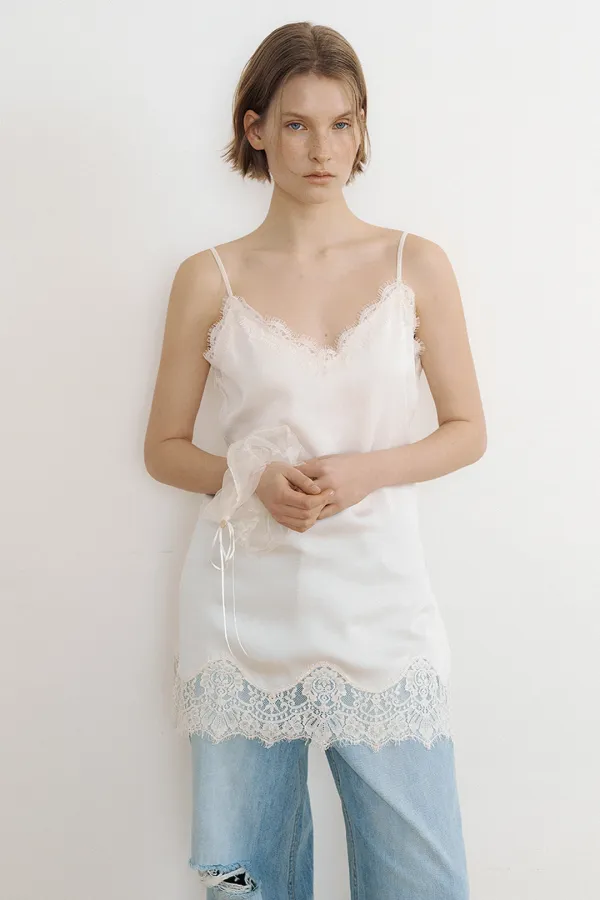 Delicate Satin Lace Bustier (cream)