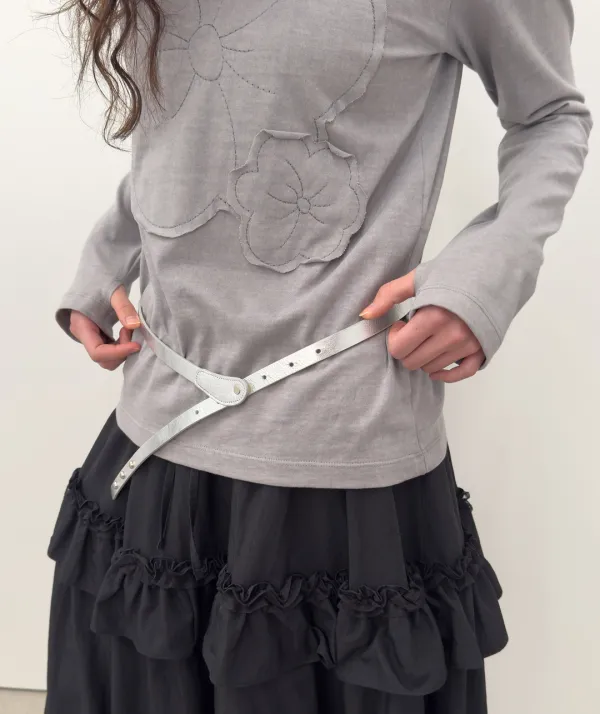 Leather Rivet Belt [Silver]