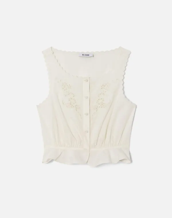 Jerry Tank Blouse - Vintage White