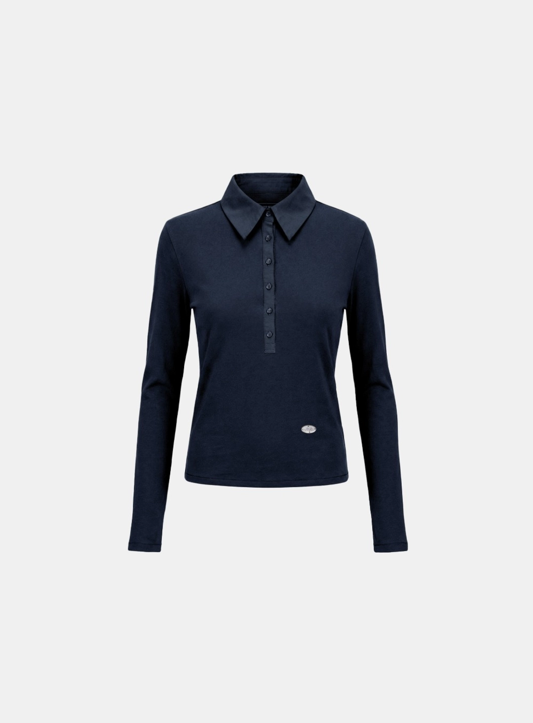 배드블러드 [w-tee26-062] Sleek Cotton Polo T-Shirt - Navy 상품 이미지 1