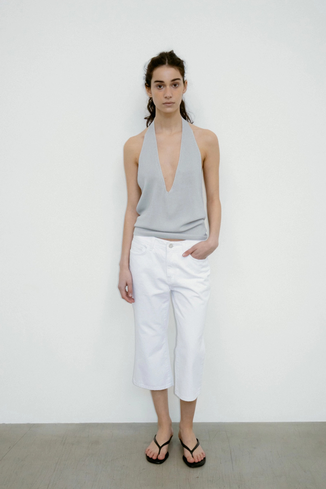 리포스 LYOCELL SILK RIBBED TOP (GRAY) 상품 이미지 2