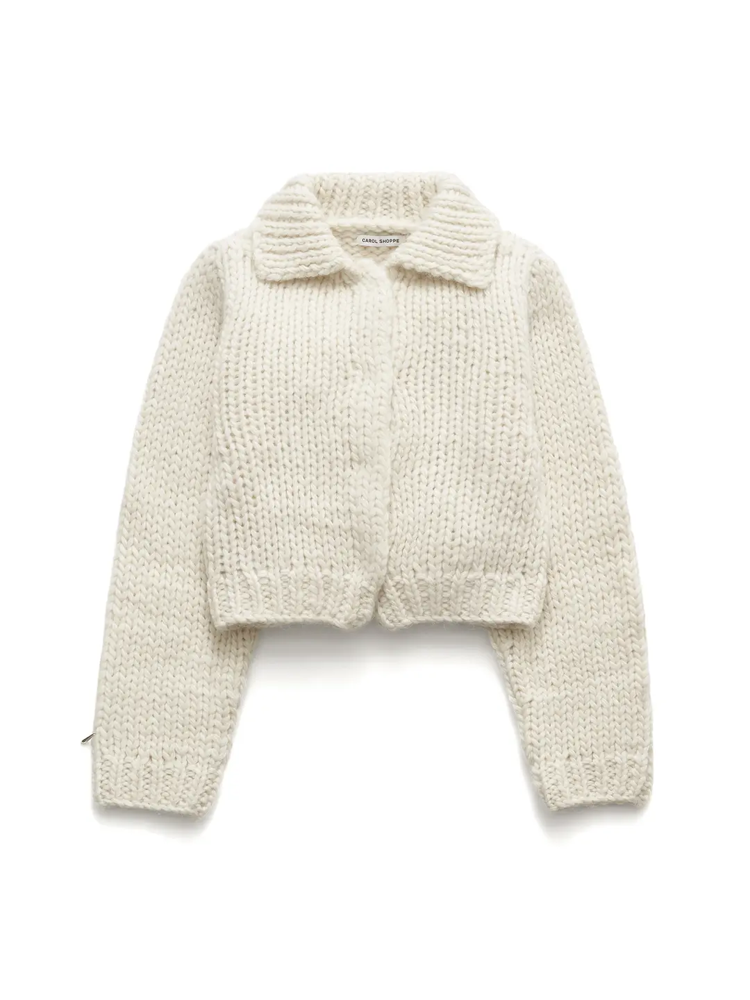캐롤쇼페 BULKY WOOL KNIT CARDIGAN IN IVORY / LIGHT BLUE 상품 이미지 2