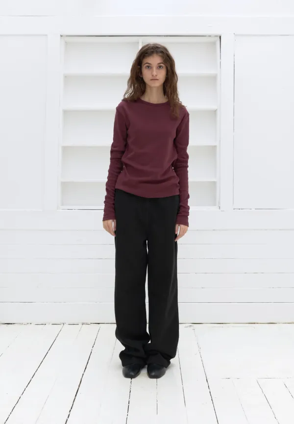 Cotton twill chino pants (black)