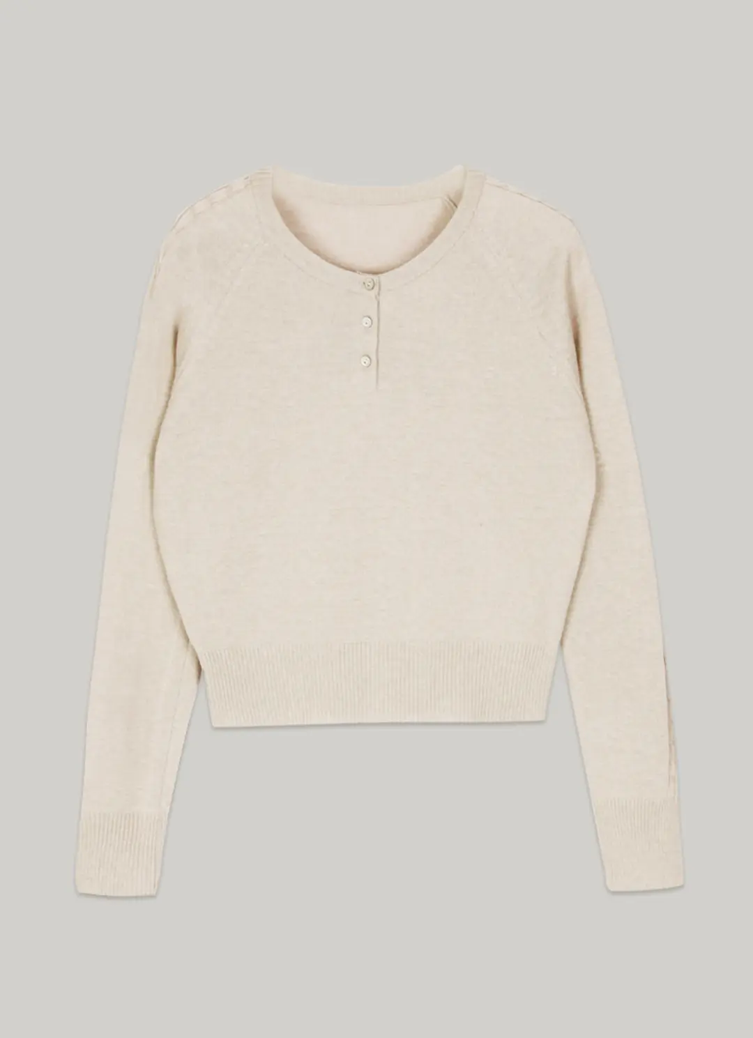 아워코모스 comos 1344 button detail round neck knit (beige) 상품 이미지 3